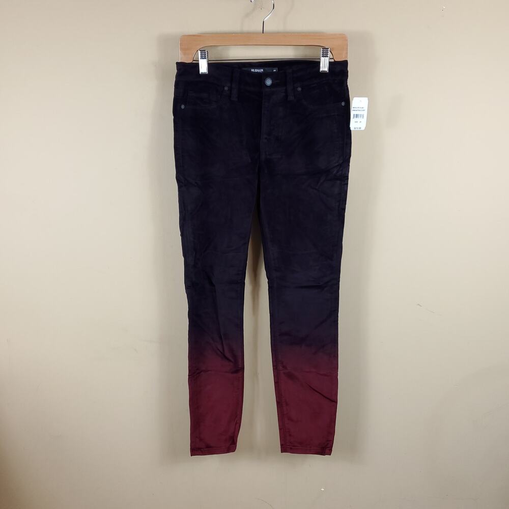 Hudson Nico Ankle Super Skinny Jeans In Degrade Burgundy Plum Size 26